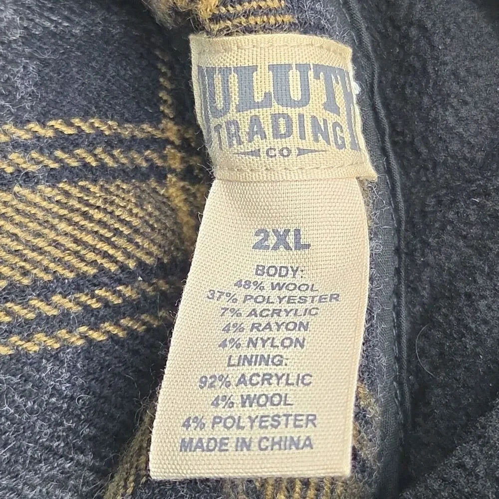 Duluth Trading Hat Crusher Wool Blend Brown Sz XXL 2XL Winter Flannel Lined